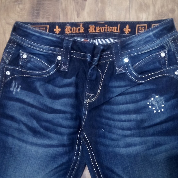 Rock Revival NWOT Women's 26 Skinny Johanna Bejeweled Rhinestones Distressed - Picture 6 of 13